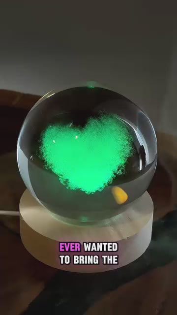 3d Galaxy Solar System Crystal Ball Night Light With Wooden Base For Boys And Girls (random Designs