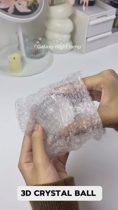 3d Galaxy Solar System Crystal Ball Night Light With Wooden Base For Boys And Girls (random Designs